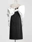 Spliced Bowknot Elegant Dress