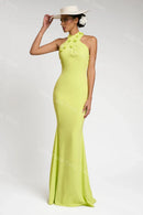 Halter Floral Appliqués Dresses
