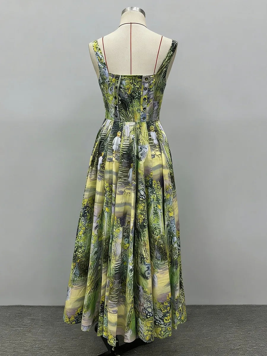 Printing Vintage Long Dresses