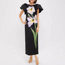 3D Black Flower Dress