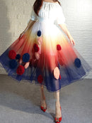 Spliced Diamonds Appliqués Dress