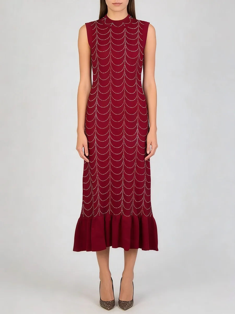Minimalist Spliced Hot Fix Fashion Dresses