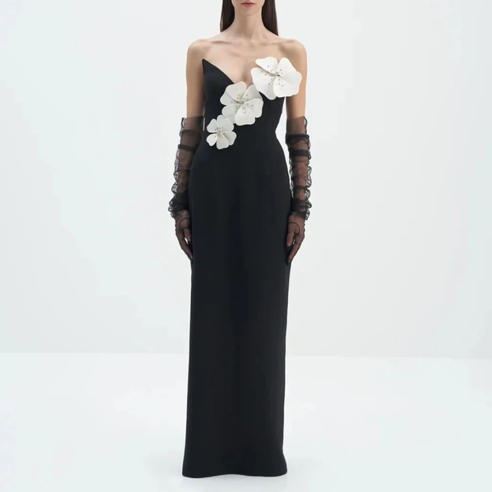 Spliced 3D Flower Dresses