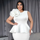 Plus Size White Peplum Blouse