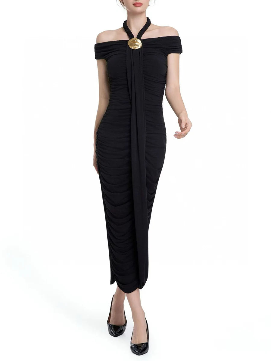 Halter Off Shoulder Tunic Ribbon