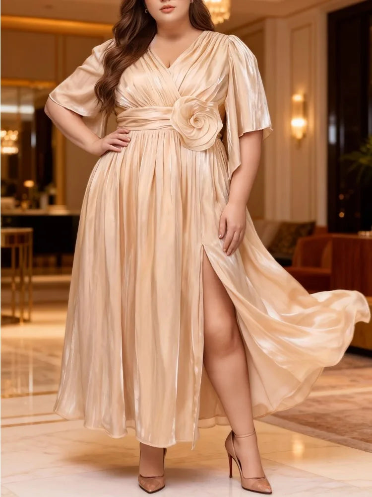 Plus Size 3D Flower Dress