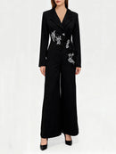 Solid Slimming Spliced Beading  Jumpsuits