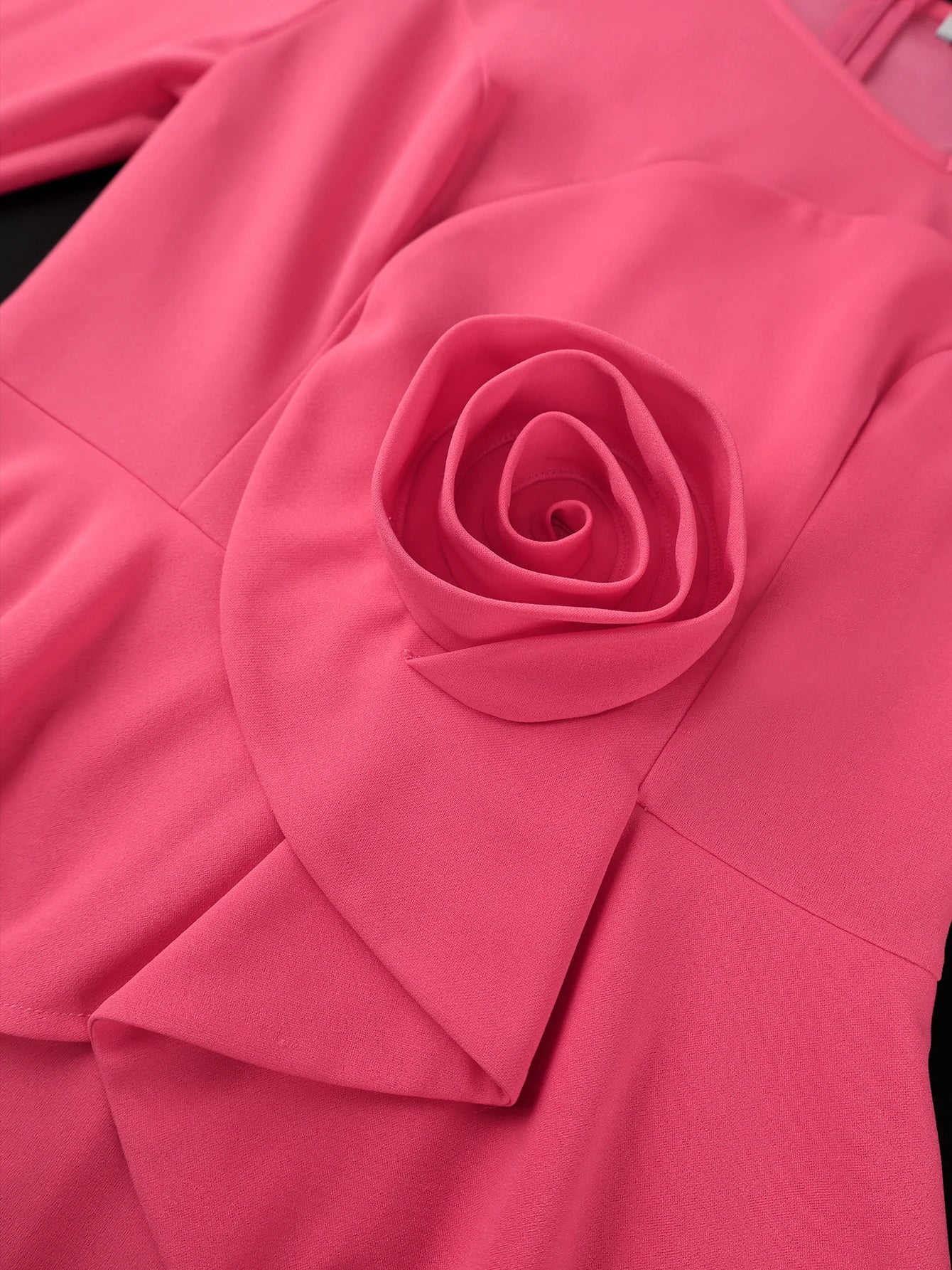 Plus Size Peplum 3D Flower Midi Dress