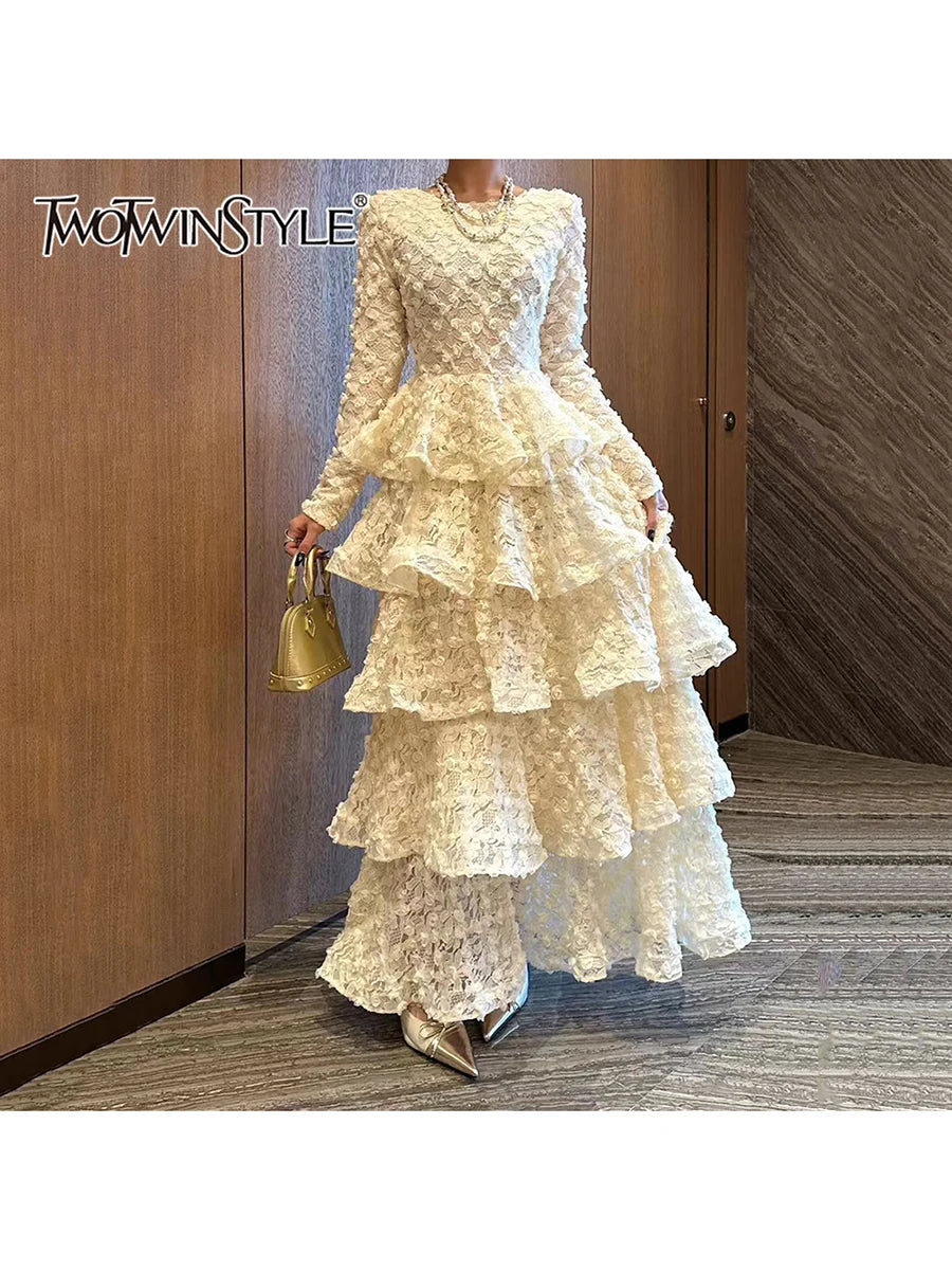 Spliced 3D Flower Dresses