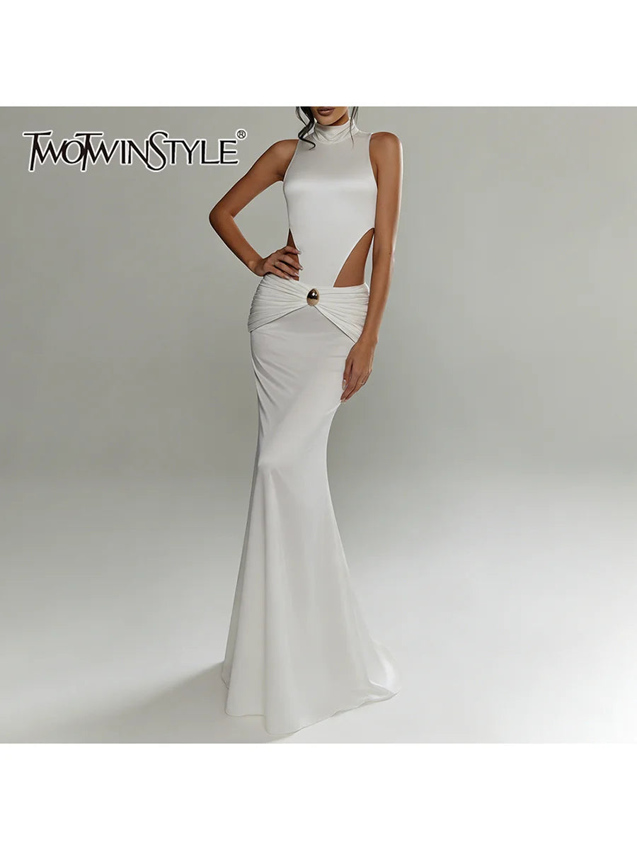 Hollow Out Solid Dresses for Women