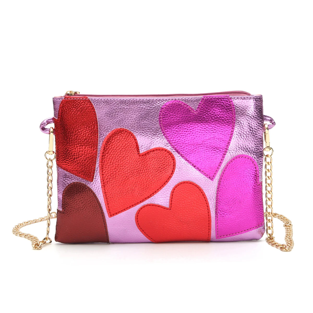 Colorful Metallic Leather Clutch