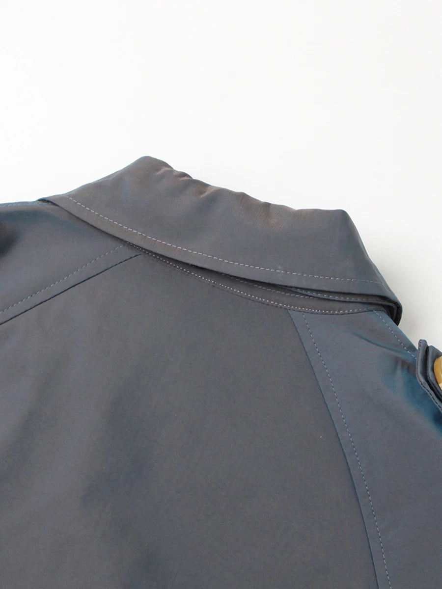 Color Spliced Buttons Temperament Trench Coat