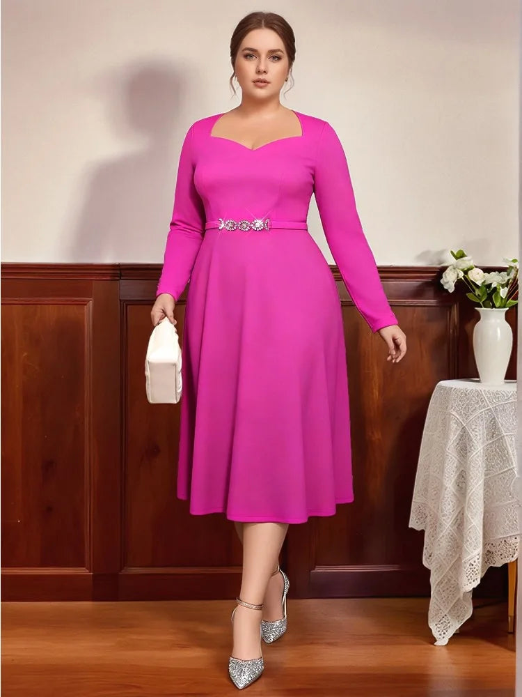 Plus Size Rose A Line Pleated Church Dress