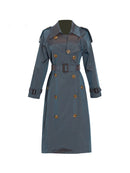 Color Spliced Buttons Temperament Trench Coat