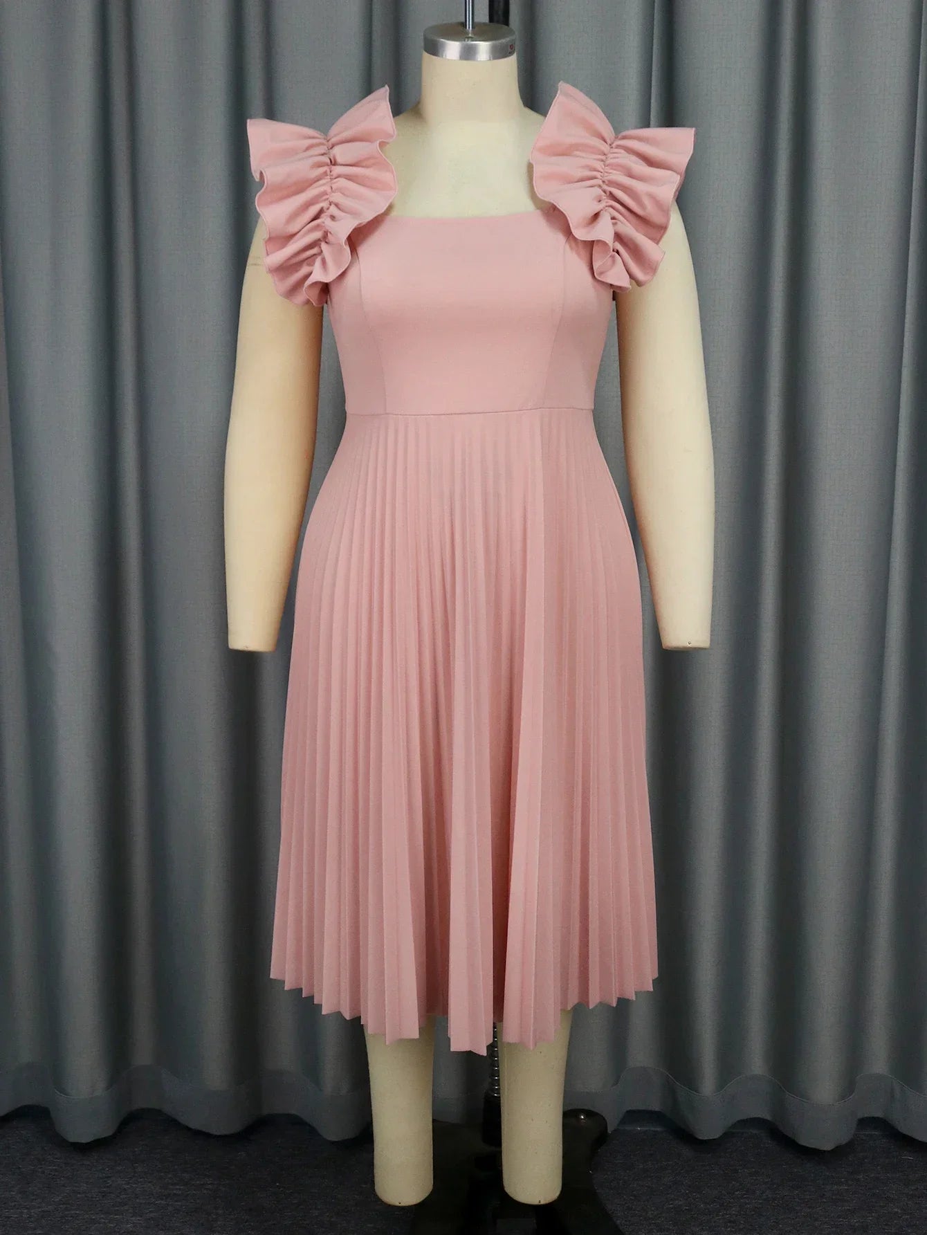 Women Plus Size Pleated Dress