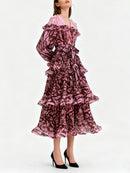 Spliced Ruffles Folds Casual Dresses