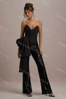 Glitter Sequins Evening Pants Set