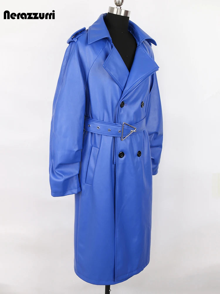 Long, Blue & Soft Trench Coat