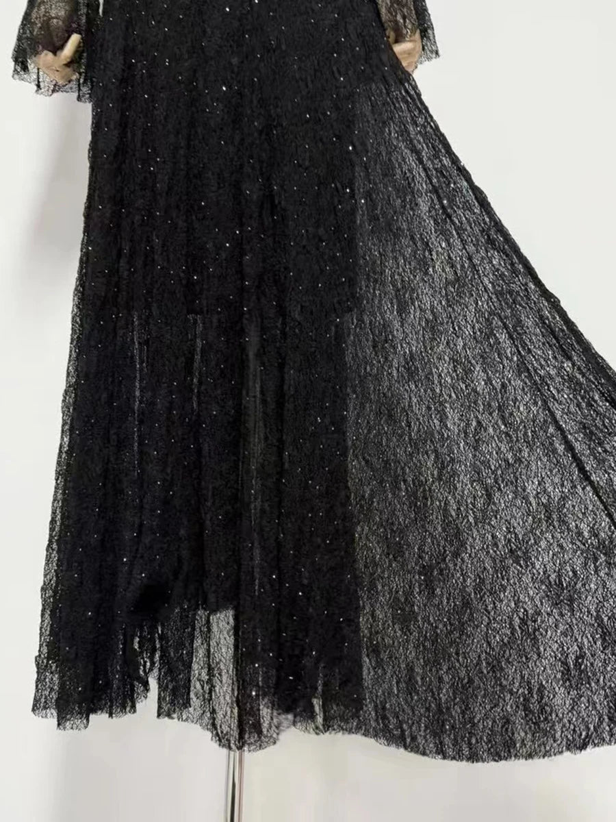 Long Sleeves Patchwork Dress