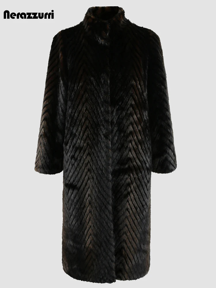 Faux Mink Fur Coat