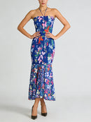 Printing Slimming Spliced Folds Elegant Dress