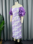 White & Purple Lace Dress