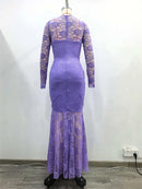 Sheer Spliced Lace Dresses