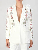 Sequins Elegant  3D Flower Blazer