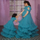 Puffy Mother And Daughter Tulle Prom Dresses Pr