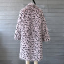 White Leopard Long Plush Jacket