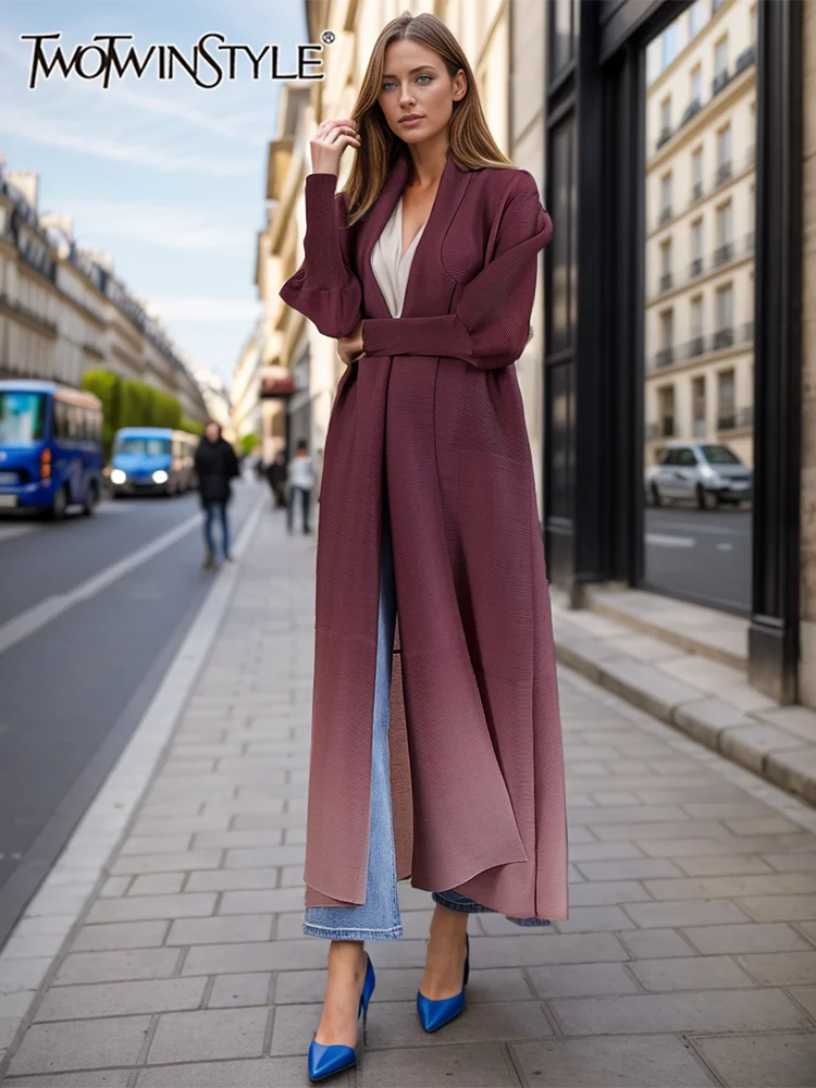 Color block Minimalist Long Coats