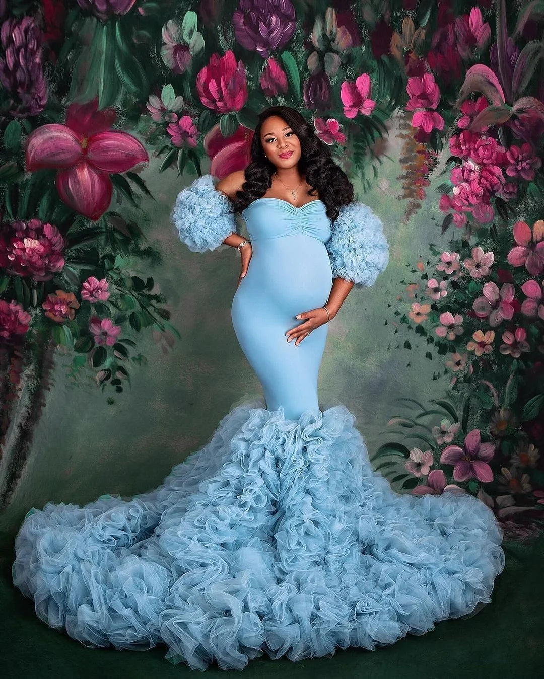 Dream Baby Blue Mermaid Maternity Dresses