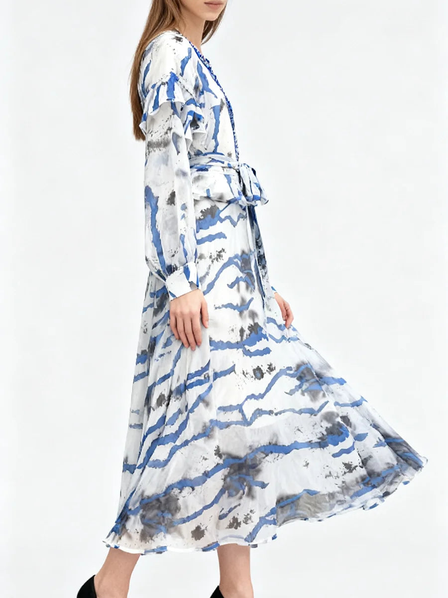 Hit Color Spliced Striped Dresses