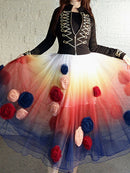 Spliced Diamonds Appliqués Dress