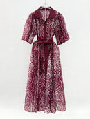 Loose Spliced Lace Up Dresses