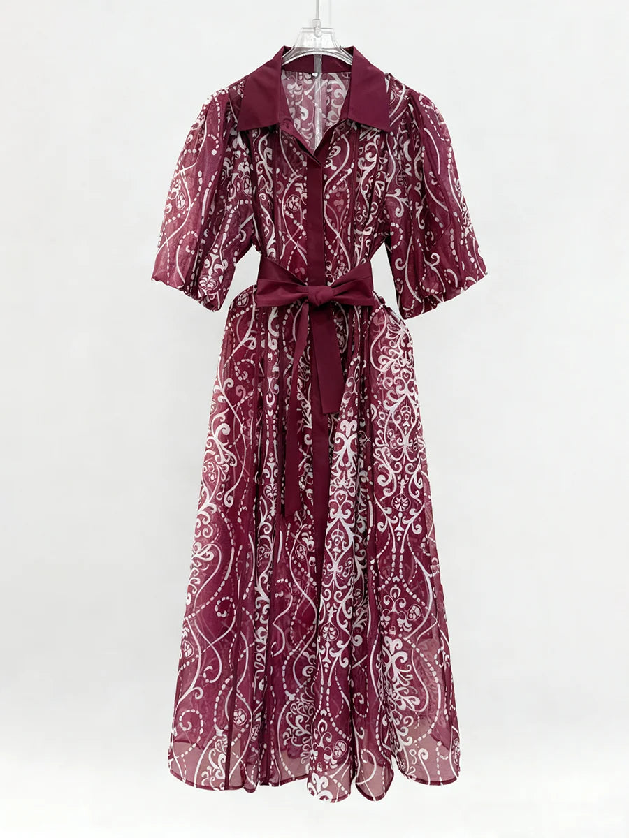 Loose Spliced Lace Up Dresses