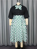 Plus Size Two Piece Polka Dot Set