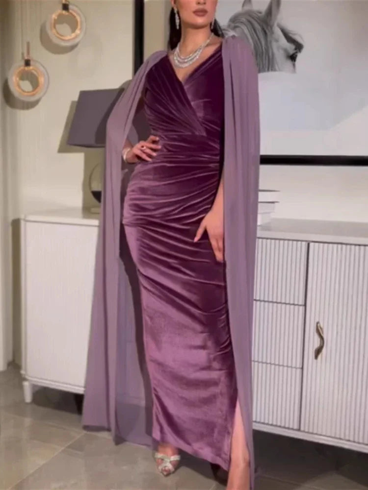 Purple Shawl Dress