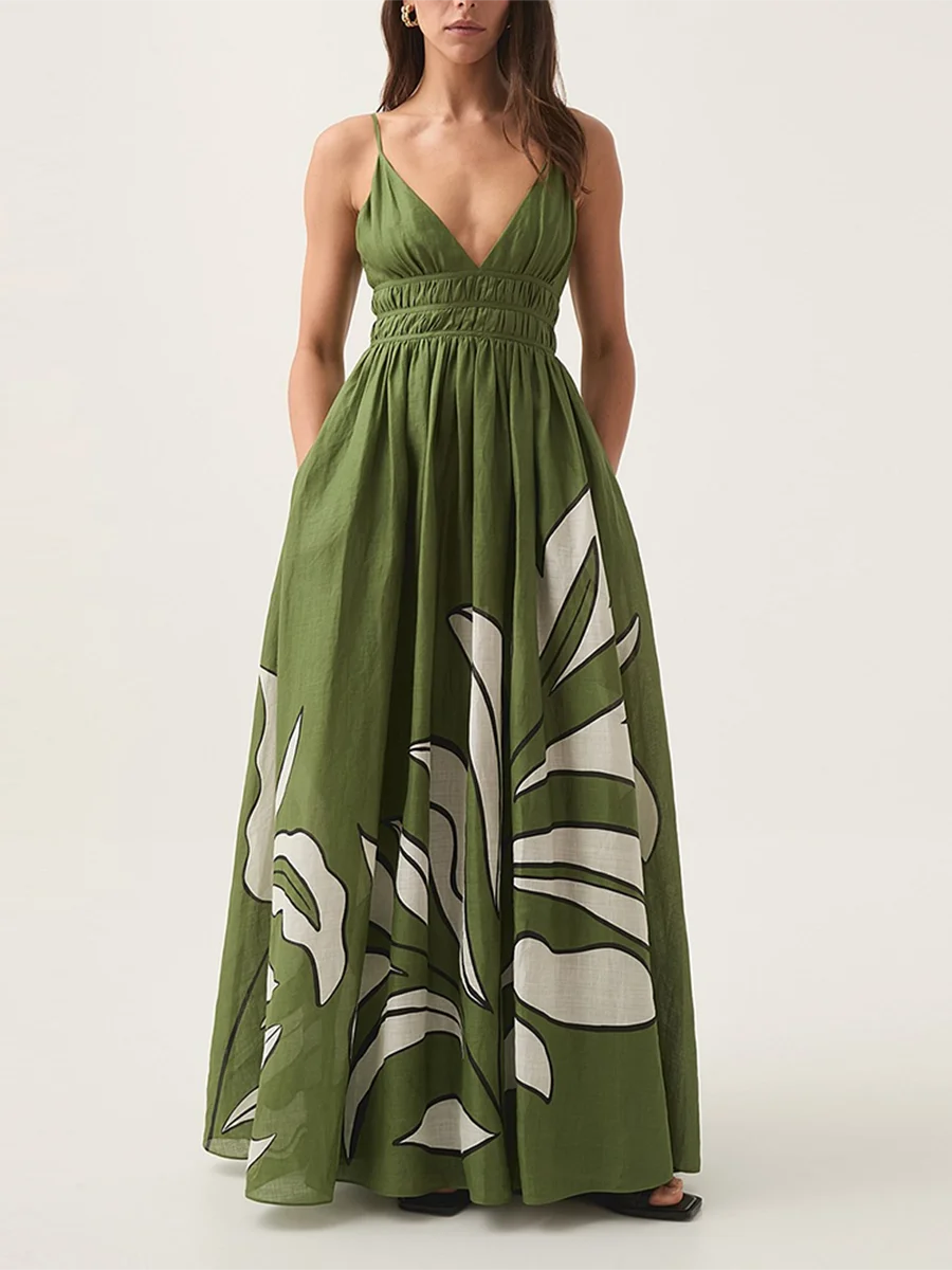 Printing Loose Spliced Dresses