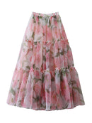 Color block Printing A Line Skirts
