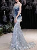 Gradient Spliced Sequins Dresses