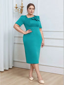 Plus Size 3D Flower Dress