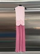 Plus Size Hit Color Spliced Folds Dress