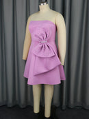 Plus Size Sweet Lavender Strapless  Dress