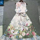 3D Flower Lace Up Dress