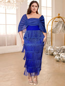 Plus Size Evening Tassel Dress