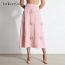 Solid Loose Spliced 3D Flower Skirts