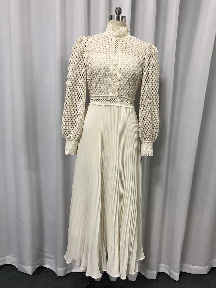 Hollow Out Spliced Embroidery Dresses