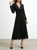 Solid Spliced Bowknot Temperament Dresses