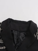 Solid Hollow Out Diamonds Elegant Blazers